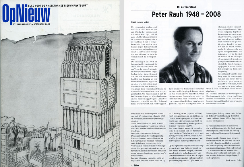 In september 2009 publiceerde buurtblad OpNieuw een In Memoriam Peter Rauh