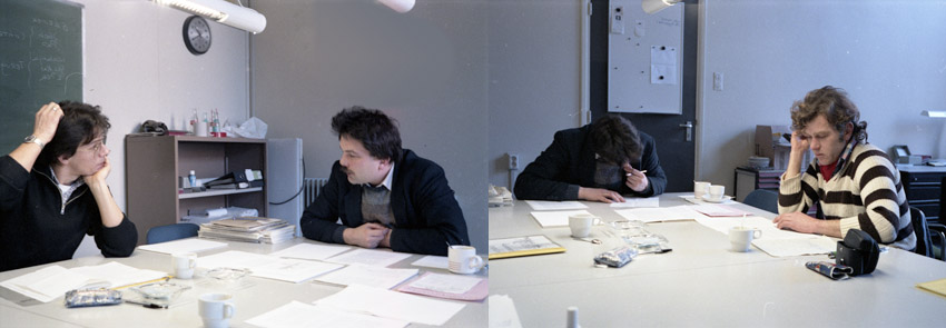 1987, vakbondsoverleg met UvA