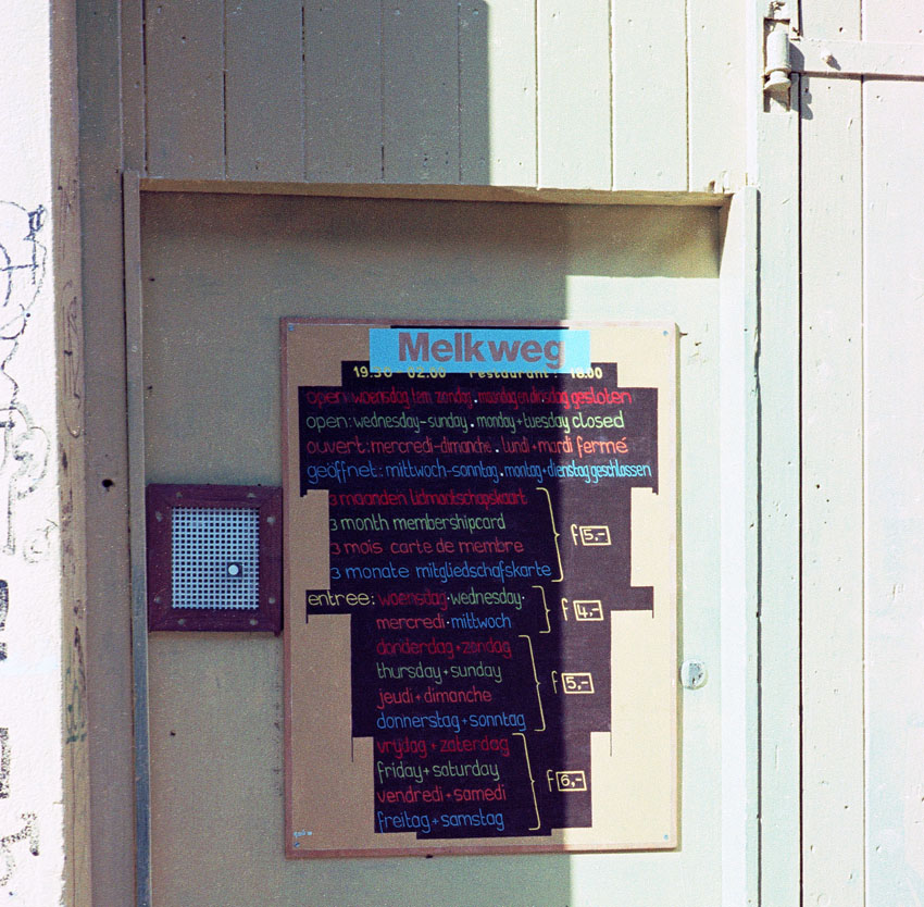 1980 Melkweg entreeprijzenbord