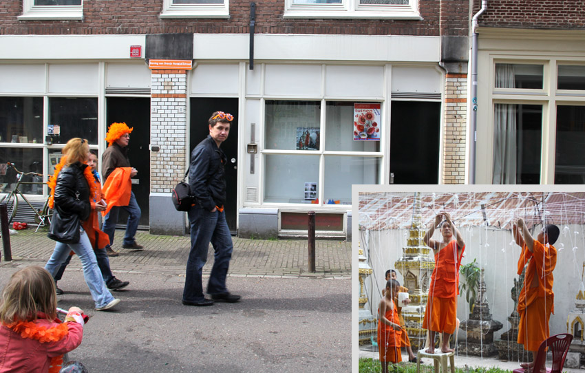 Laotiaanse monniken bereiden feest voor