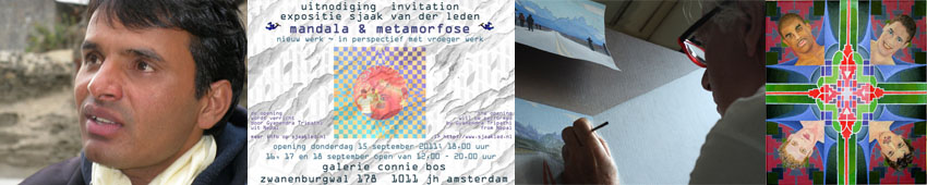 Gyanendra,Uitnodiging Expo,Sjaak schildert,Mandala 4 Hoofden