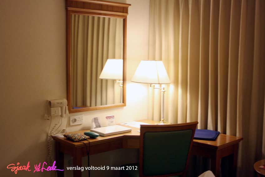 in het hotel voor de extra nacht