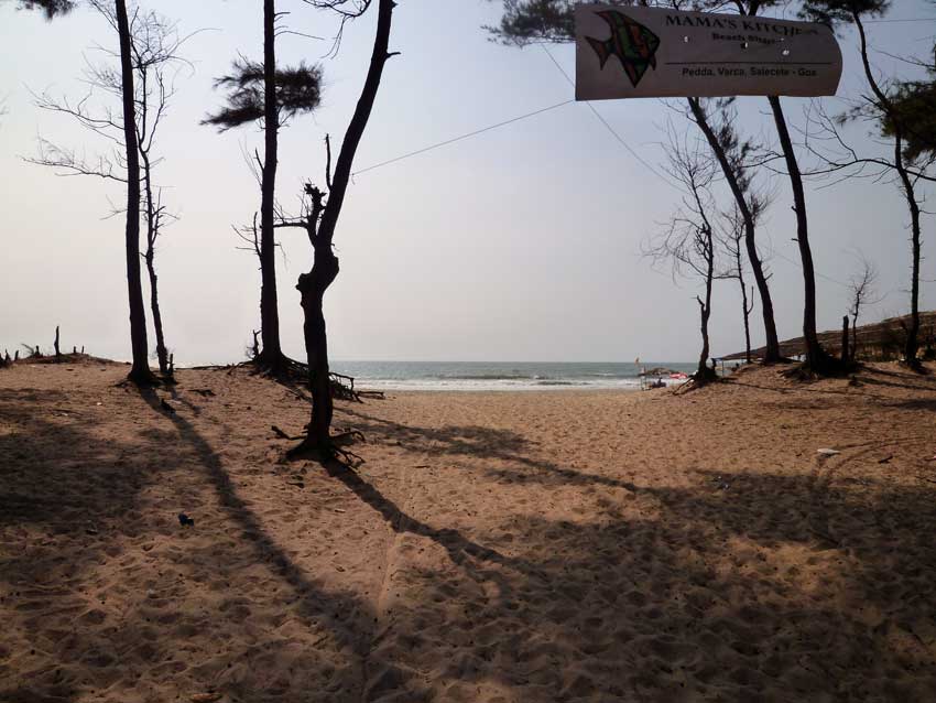 aankomst op het strand