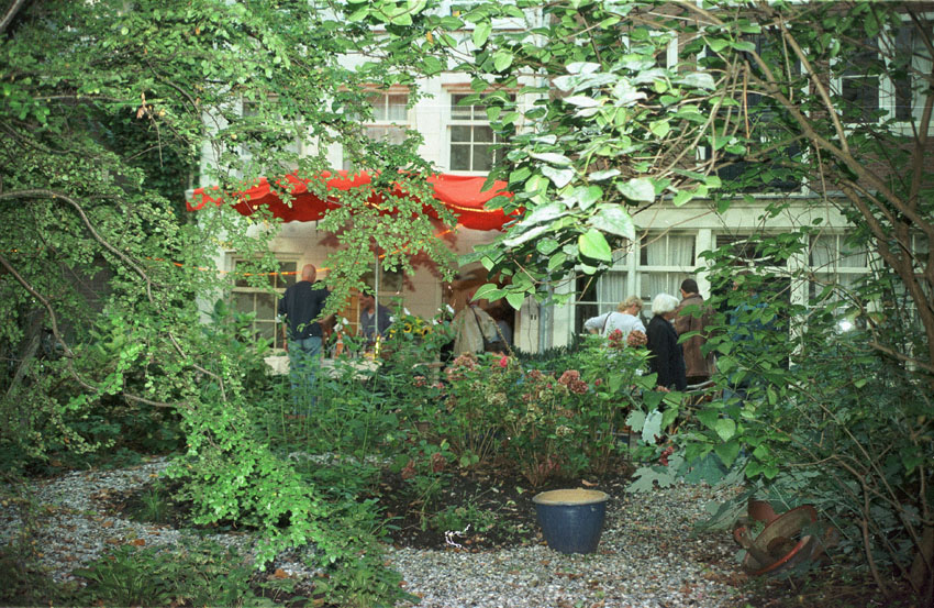 receptie in de binnentuin